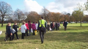 Year 5 from Burnbush Primary School on their Downs Local Learning story trail